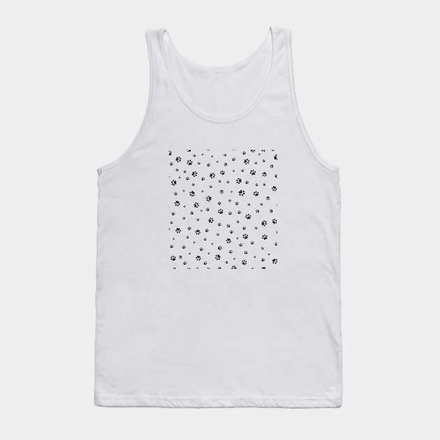 Black doodle paw prints Tank Top by GULSENGUNEL